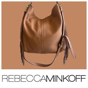 Beautiful Rebecca Minkoff leather fringe hobo bag.